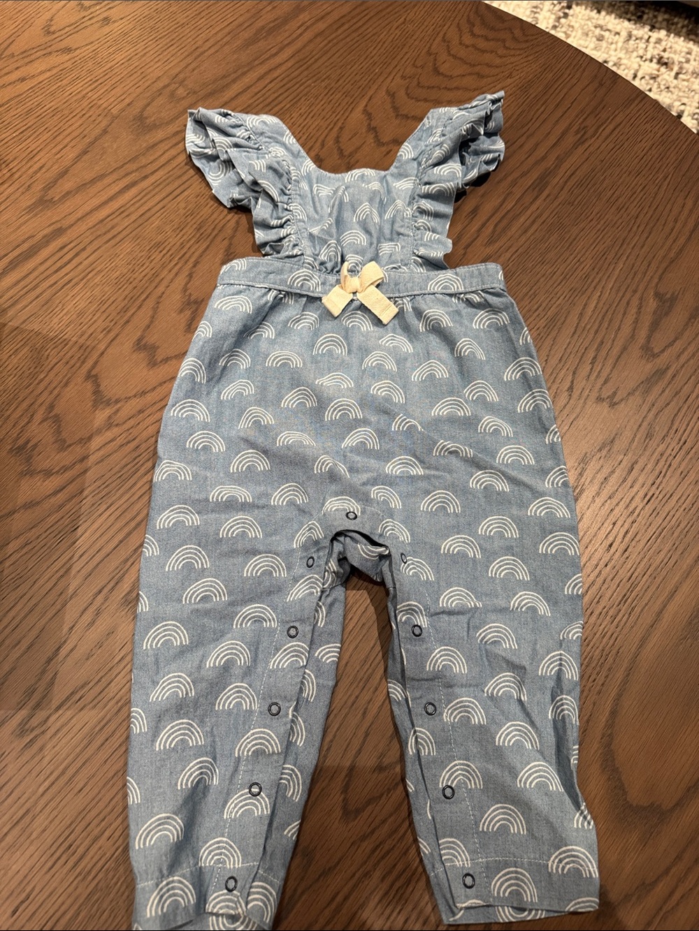 Tea Collection Blue Rainbow Ruffle-Strap Romper